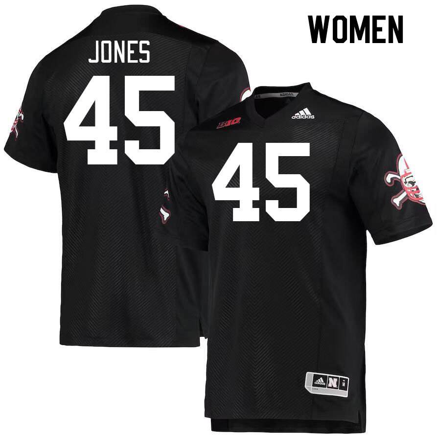 Women #45 Mason Jones Nebraska Cornhuskers College Football Jerseys Stitched Sale-Black